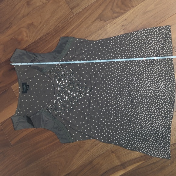 Deletta Anthropologie Womens Silk Green Polka Dot Scoop Embroidered Tank Top XS - Picture 7 of 7